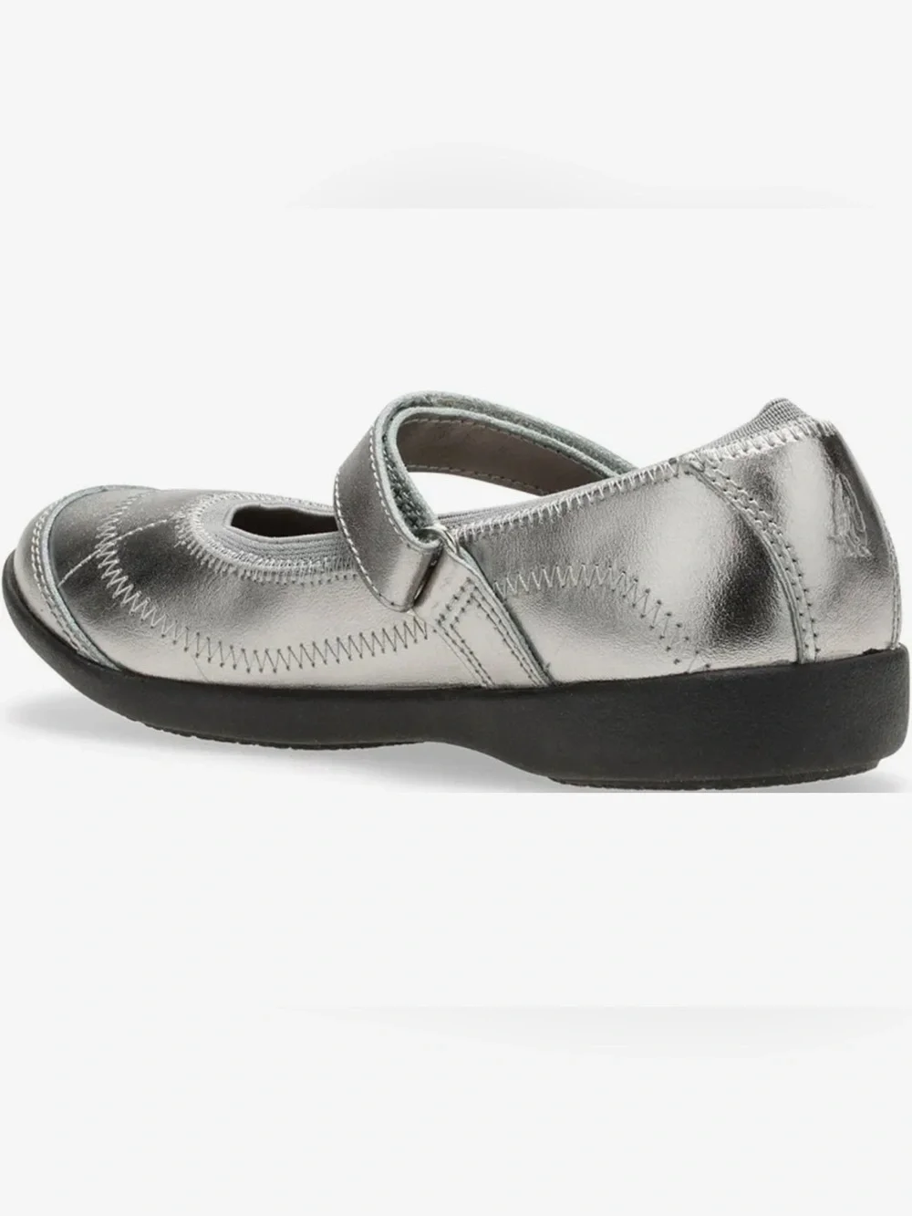 Hush Puppies Reese Silver Mary Jane Girl Shoes- Size 4W